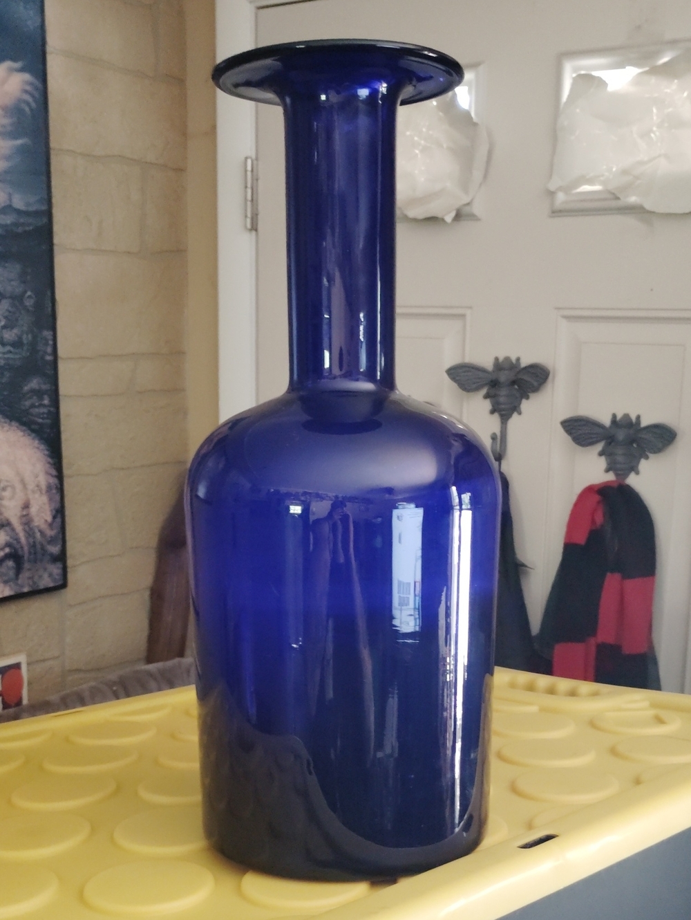 Vintage MCM Kastrup Holmegaard glass 17.00" Cobalt Gulvvase Vase Otto Bauer